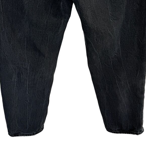 Old Navy SZ 2 Slouchy Straight Jeans Hi-Rise Button-Fly Distressed Black Wash - Picture 7 of 9